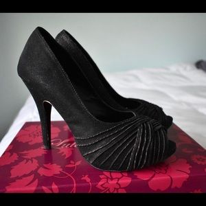 Lulu Townsend black sparkle pumps